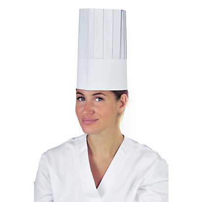 Cappello da cuoco monouso in carta, Taglia unica, Bianco (confezione 250 pezzi)