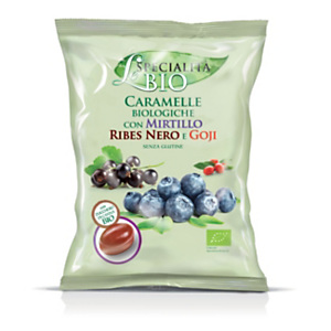 Caramelle Biologiche con Mirtillo, Ribes Nero e Goji Le Specialità Bio (busta 80 grammi) Caramelle Biologiche con Mirtillo, Ribes Nero e Goji Le Specialità Bio (busta 80 grammi)