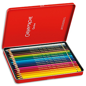 CARAN D'ACHE Boîte de 18 crayons de couleur PABLO résistante à l'eau - tendre, sèche - Bois cèdre FSC™ CARAN D'ACHE Boîte de 18 crayons de couleur PABLO résistante à l'eau - tendre, sèche - Bois cèdre FSC™
