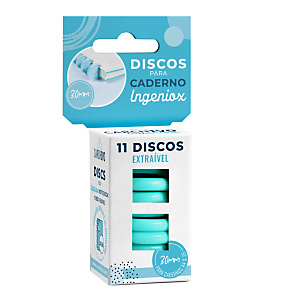 CARCHIVO Ingeniox Discos para cuaderno de hojas reinsertables Ingeniox, caja de 11 discos, verde menta CARCHIVO Ingeniox Discos para cuaderno de hojas reinsertables Ingeniox, caja de 11 discos, verde menta