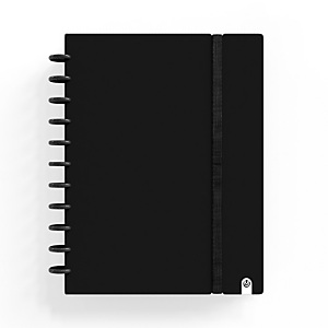 CARCHIVO Ingeniox Intense Cuaderno de hojas reinsertables, personalizables, A4, cuadriculado 5 x 5 mm, 80 hojas, con discos extraíbles de 30 mm, tapa de polipropileno Foam, con goma de cierre, negro CARCHIVO Ingeniox Intense Cuaderno de hojas reinsertables, personalizables, A4, cuadriculado 5 x 5 mm, 80 hojas, con discos extraíbles de 30 mm, tapa de polipropileno Foam, con goma de cierre, negro