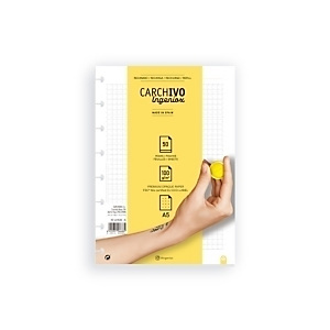 CARCHIVO Ingeniox Recambio para cuaderno de hojas reinsertables, A5, 50 hojas de 100 gr, extraibles, 8 taladros, dots, puntos CARCHIVO Ingeniox Recambio para cuaderno de hojas reinsertables, A5, 50 hojas de 100 gr, extraibles, 8 taladros, dots, puntos