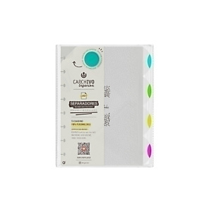 CARCHIVO Ingeniox Separadores para cuaderno de hojas reinsertables Ingeniox, Neón, polipropileno extra fuerte, A5, 4 pestañas, 8 taladros CARCHIVO Ingeniox Separadores para cuaderno de hojas reinsertables Ingeniox, Neón, polipropileno extra fuerte, A5, 4 pestañas, 8 taladros