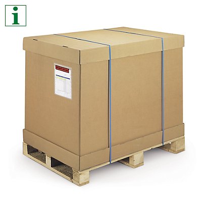 Cardboard Cap and Sleeve Loading Cases With Pallets, 1170x770x660mm