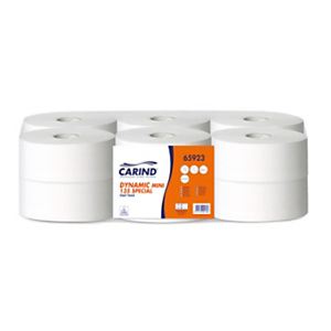 CARIND Carta igienica Mini Jumbo in rotolo Dynamic Mini 135 Special, 2 veli, Bianco (confezione 12 rotoli) CARIND Carta igienica Mini Jumbo in rotolo Dynamic Mini 135 Special, 2 veli, Bianco (confezione 12 rotoli)