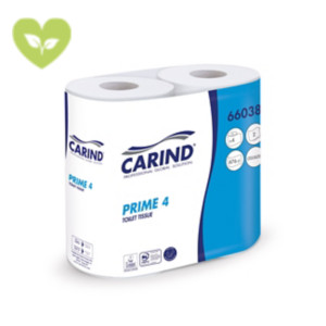 CARIND Carta igienica Standard in rotolo 66038 Dynamic 4, 2 veli, 476 fogli, Bianco (confezione 4 rotoli)