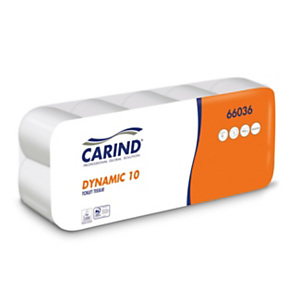 CARIND Carta igienica Standard in rotolo Dynamic 10, 2 veli, 104 fogli, Bianco (confezione 10 rotoli) CARIND Carta igienica Standard in rotolo Dynamic 10, 2 veli, 104 fogli, Bianco (confezione 10 rotoli)