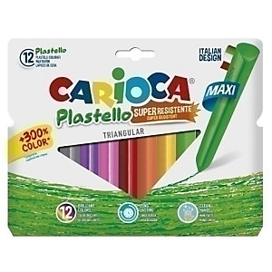 CARIOCA Plasticera, Cera Jumbo, Triangular, blister de 10+2, colores surtidos