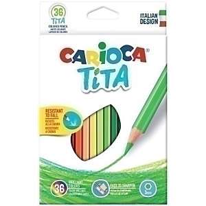 CARIOCA Tita Lápices de colores, hexagonal, Caja de 36 lápices, colores surtidos