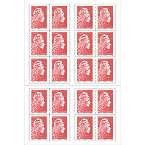 Carnet de 20 timbres postaux autocollants Lettre prioritaire (Soumis à conditions)