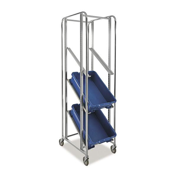 Carrello 3 ripiani inclinati e tappetino dissipativo ESD 4 ruote girevoli 2 con freno 470 x 858 x 1880 mm portata 150 kg