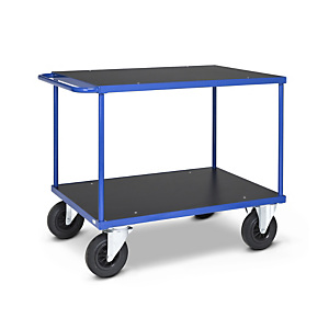 Carrello con 2 ripiani e maniglia verticale capacità 500 kg Carrello con 2 ripiani e maniglia verticale capacità 500 kg