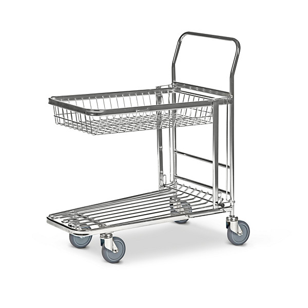 Carrello contenitore con cestello 4 ruote girevoli 870 x 530 x 1010 mm portata 300 kg - 1