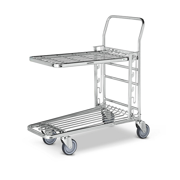 Carrello impilabile con ripiano alto regolabile in  altezza portata 300 kg