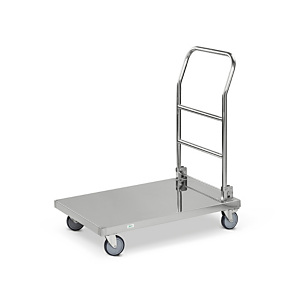 Carrello in acciaio inox con pianale capacità 100 kg