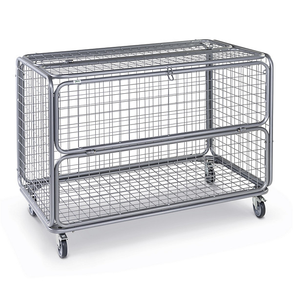 Carrello in rete a 4 sponde portata 100 kg con chiusura a lucchetto 118x66,2x85,8cm - 1