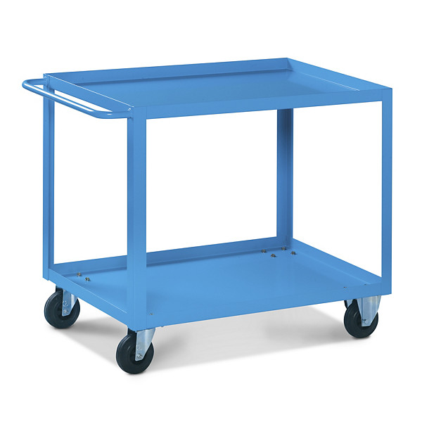 Carrello monoblocco 2 ripiani 2 ruote fisse 2 girevoli 920 x 600 x 840 mm portata 300 kg - 1