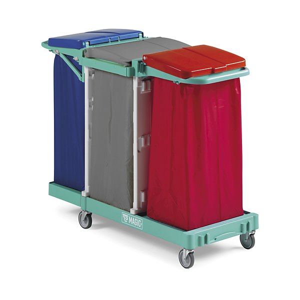 Carrello per pulizie portasacco per raccolta differenziata - 2
