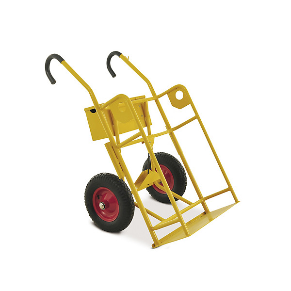 Carrello porta bombole con supporti di sollevamento portata 250 kg 75 x 116 x 117 cm 2 ruote fisse antiforatura ø 40 cm - 1