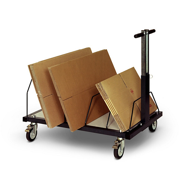 Carrello porta cartoni con pianale e manico telescopico portata 100 kg