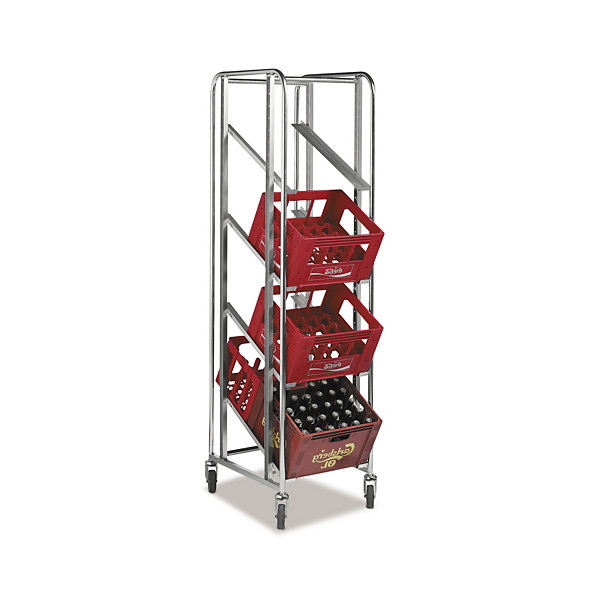 Carrello porta vassoi 7 ripiani  4 ruote girevoli 2 con freno 660 x 410 x 1850 cm portata 150 kg - 1
