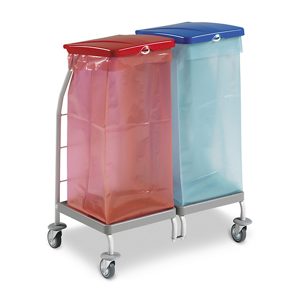 Carrello portasacchi spazzatura doppio capacità 70 litri - 1