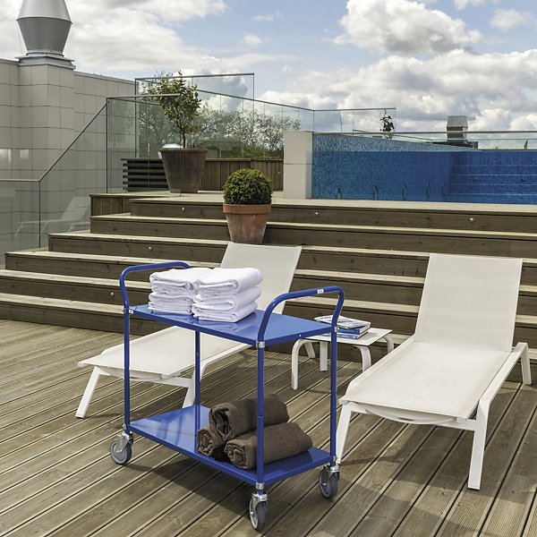 Carrello portatutto arancio 2 ripiani 4 ruote girevoli 2 con freno 1080 x 480 x 940 mm portata 250 kg - 8
