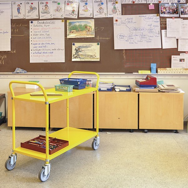 Carrello portatutto arancio 2 ripiani 4 ruote girevoli 2 con freno 1080 x 480 x 940 mm portata 250 kg - 6