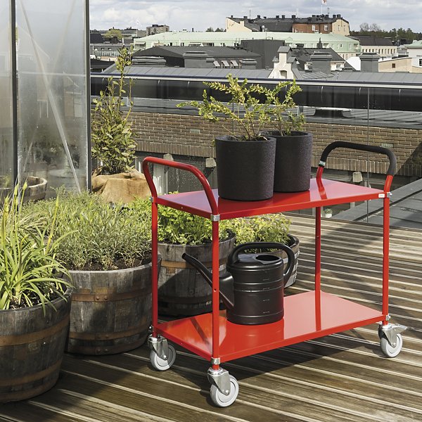 Carrello portatutto arancio 2 ripiani 4 ruote girevoli 2 con freno 1080 x 480 x 940 mm portata 250 kg - 7
