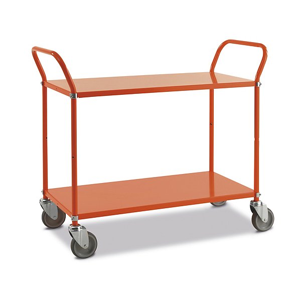 Carrello portatutto arancio 2 ripiani 4 ruote girevoli 2 con freno 1080 x 480 x 940 mm portata 250 kg - 9