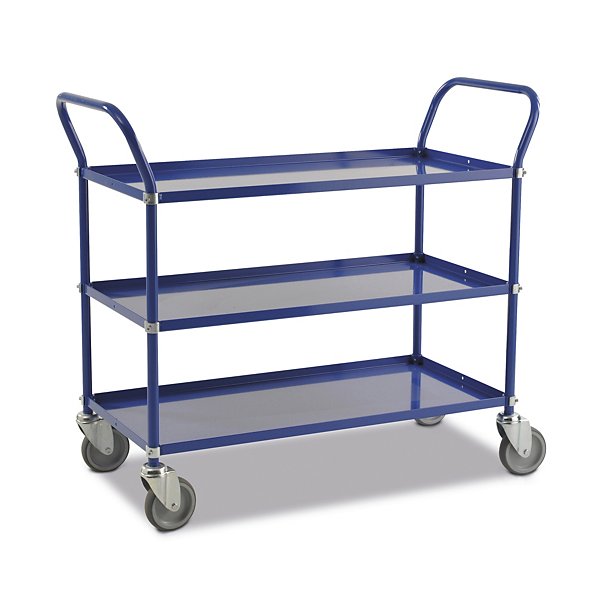 Carrello portatutto giallo 3 ripiani 4 ruote girevoli 2 con freno 1080 x 480 x 940 mm portata 250 kg - 2