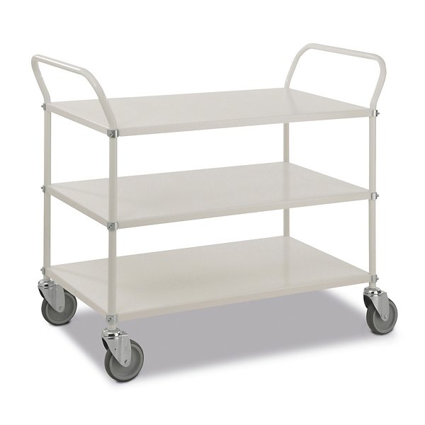 Carrello portatutto giallo 3 ripiani 4 ruote girevoli 2 con freno 1080 x 480 x 940 mm portata 250 kg - 3