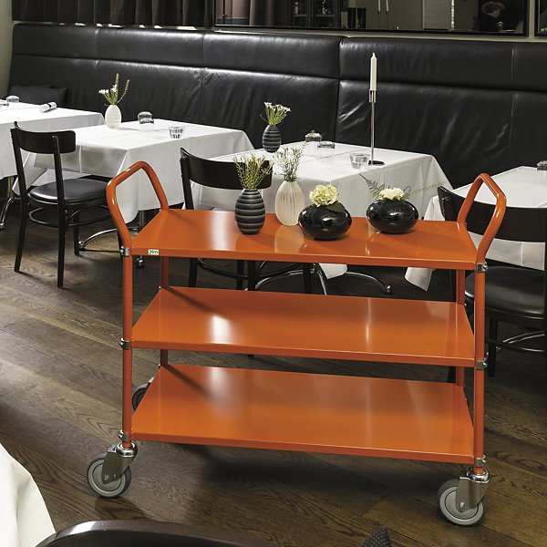 Carrello portatutto giallo 3 ripiani 4 ruote girevoli 2 con freno 1080 x 480 x 940 mm portata 250 kg - 7