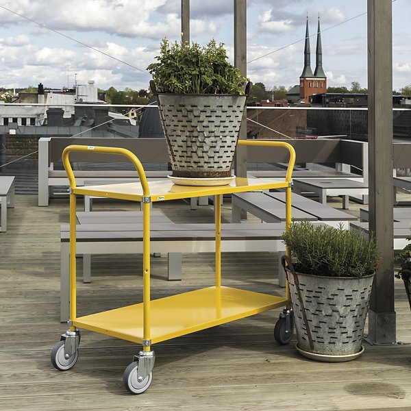Carrello portatutto giallo 3 ripiani 4 ruote girevoli 2 con freno 1080 x 480 x 940 mm portata 250 kg - 8