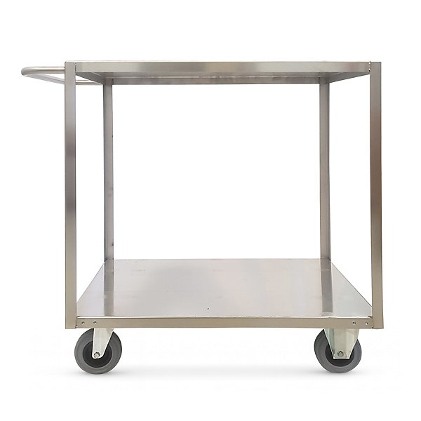 Carrello portatutto grande a 2 Piani in acciaio inox AISI 304 con ruote con freno - 2
