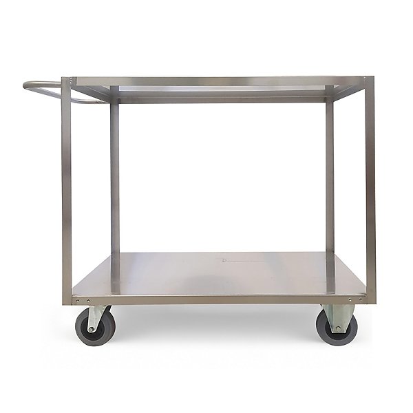 Carrello portatutto grande a 2 Piani in acciaio inox AISI 304 con ruote con freno - 3
