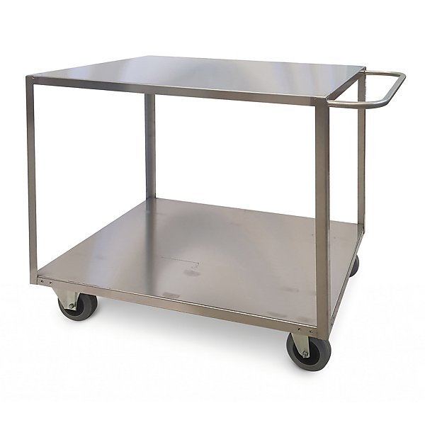 Carrello portatutto grande a 2 Piani in acciaio inox AISI 304 con ruote con freno - 4