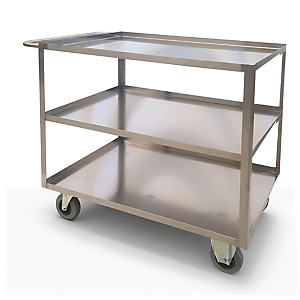 Carrello portatutto grande a 3 ripiani in acciaio inox Carrello portatutto grande a 3 ripiani in acciaio inox