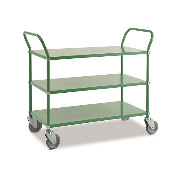 Carrello portatutto verde 3 ripiani 4 ruote girevoli 2 con freno 1080 x 480 x 940 mm portata 250 kg - 1