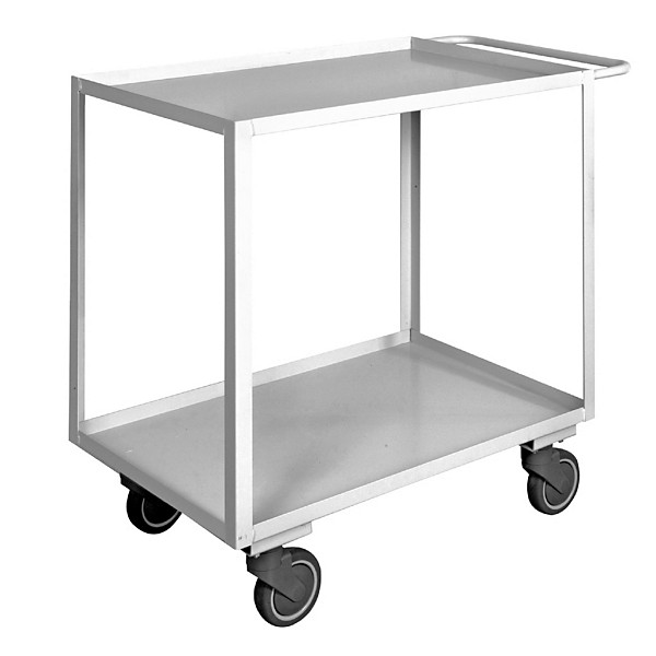 Carrello ufficio 2 ripiani con bordo di contenimento 4 ruote girevoli 2 con freno 500 x 950 x 880 mm portata 300 kg