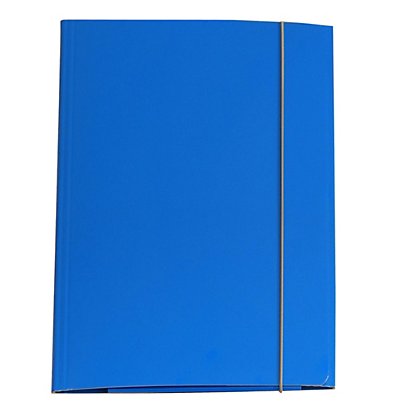 CART. GARDA Cartellina con elastico - cartone plastificato - 3 lembi - 25x34 cm - azzurro - Cartotecnica del Garda - 1