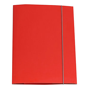 CART. GARDA Cartellina con elastico - cartone plastificato - 3 lembi - 25x34 cm - rosso - Cartotecnica del Garda