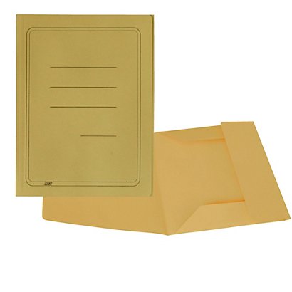 CART. GARDA Cartelline 3 lembi - con stampa - cartoncino Manilla 200 gr - 25x33 cm - giallo - Cartotecnica del Garda - conf. 50 pezzi - 1