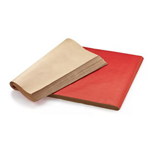 Carta da regalo in fogli, 70 x 100 cm, Carta Kraft, Rosso con retro avana (confezione 25 fogli)