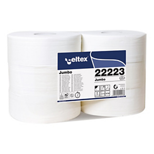 Carta igienica in rotolo Jumbo Prof, Pura cellulosa, 2 veli, 1.780 strappi, Bianco (confezione 6 rotoli) Carta igienica in rotolo Jumbo Prof, Pura cellulosa, 2 veli, 1.780 strappi, Bianco (confezione 6 rotoli)