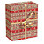 Carta regalo natalizia riciclata a righe rosse e avana - 2