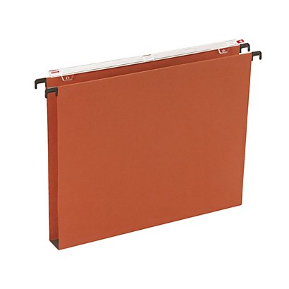 Cartelle sospese per cassetti, Interasse 33 cm, Fondo U, 30,5 x 24,3 cm, Arancio (confezione 25 pezzi)