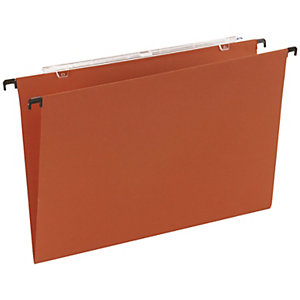 Cartelle sospese per cassetti, Interasse 39 cm, Fondo V, 36,5 x 24,5, Arancio (confezione 25 pezzi)