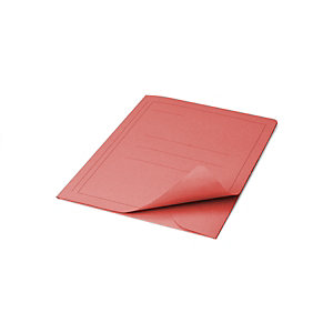 Cartellina a 3 lembi, 25,4 x 33,4 cm, Con stampa, Cartoncino manilla riciclato al 100%, Rosso fragola (confezione 50 pezzi)