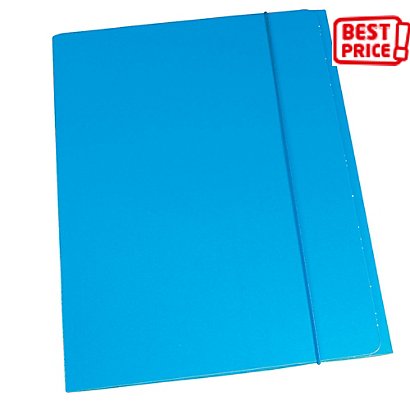 Cartellina a 3 lembi con elastico - Azzurro (confezione 10 pezzi)